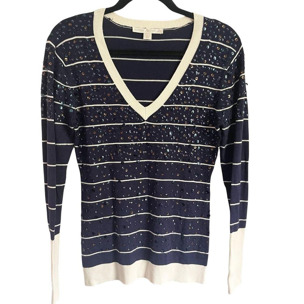 Boston Proper Two-Color Sequin Sweater: 90s, Y2K